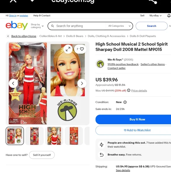 Mattel High School Musical Doll - Red and White - Picture 3 of 3